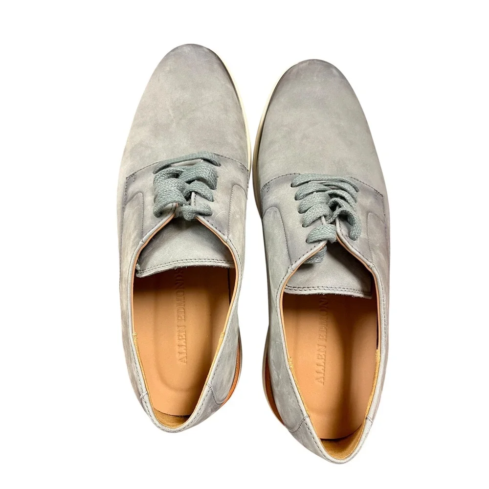 ALLEN EDMONDS Carson Hybrid Derby Men Leather Lace Up Dress Shoes Sneaker 9 Gray